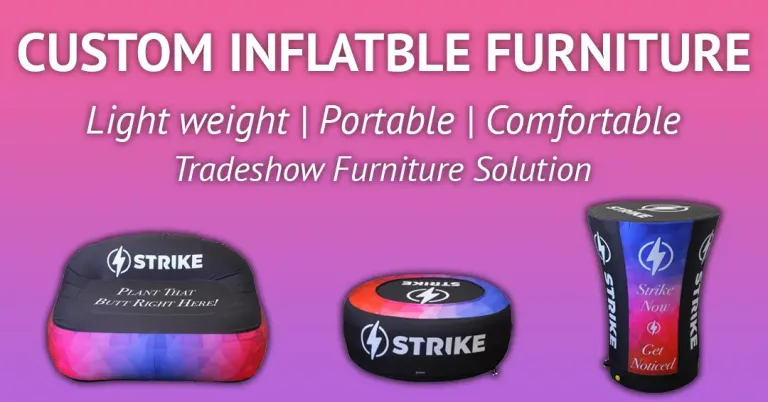 Custom Inflatable Furniture by Strike - Light weight, Portable, Comfortable Tradeshow Furniture Solution