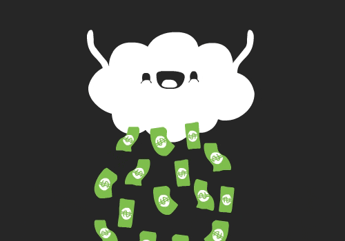 strike clouds raining cash