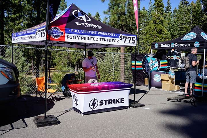 strike custom printed tent and table cover