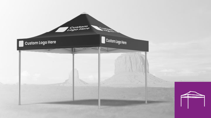custom logos on pop up tents