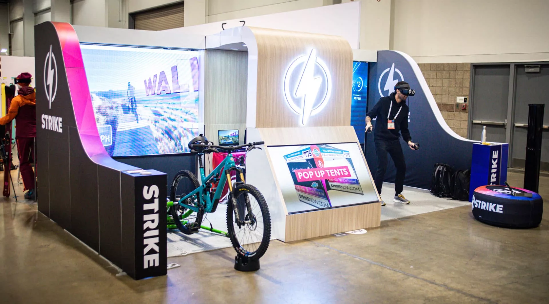 or trade show booth with strike
