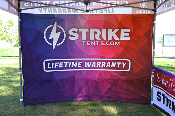 custom pop up tent full wall