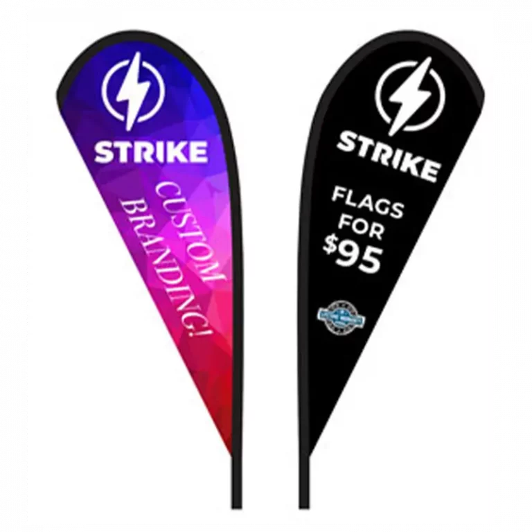 strike double sided flag print different or individual image sample