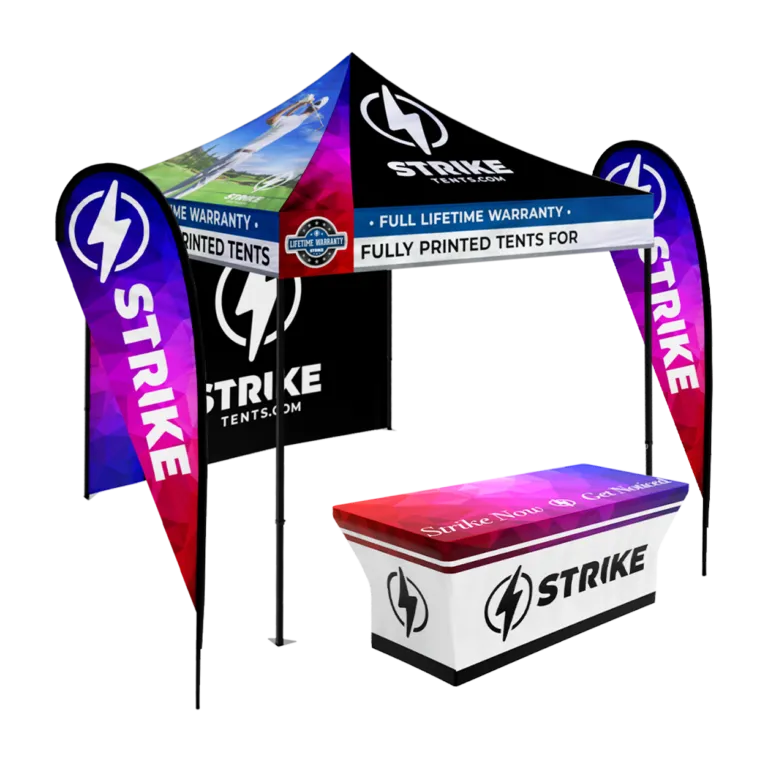 tents, flags, inflatable arch, table covers & trade shows