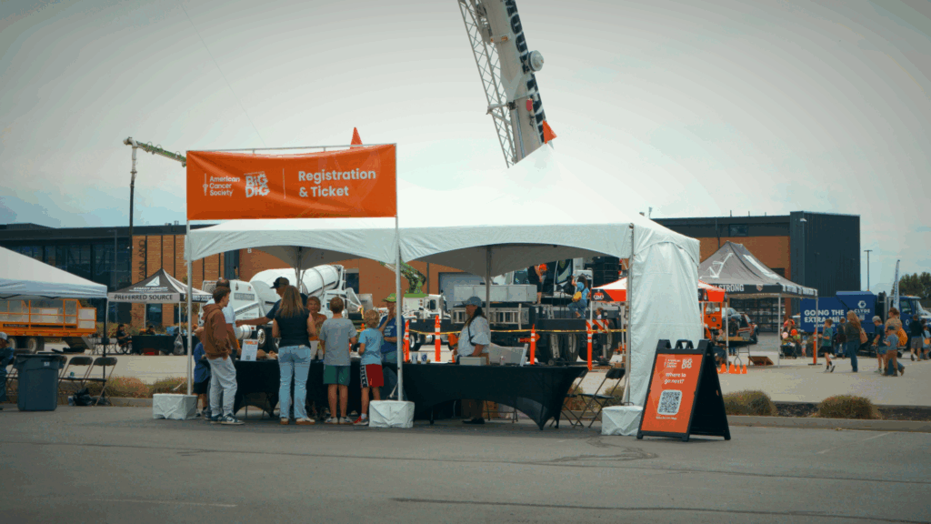case study: supporting the american cancer society big dig event with branded outdoor event displays